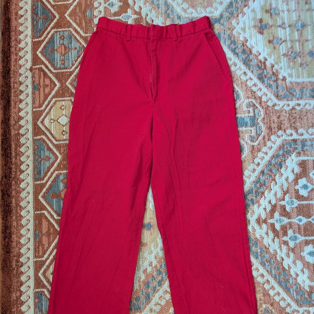 beautiful vintage high waisted red trousers - Picture 3 of 3